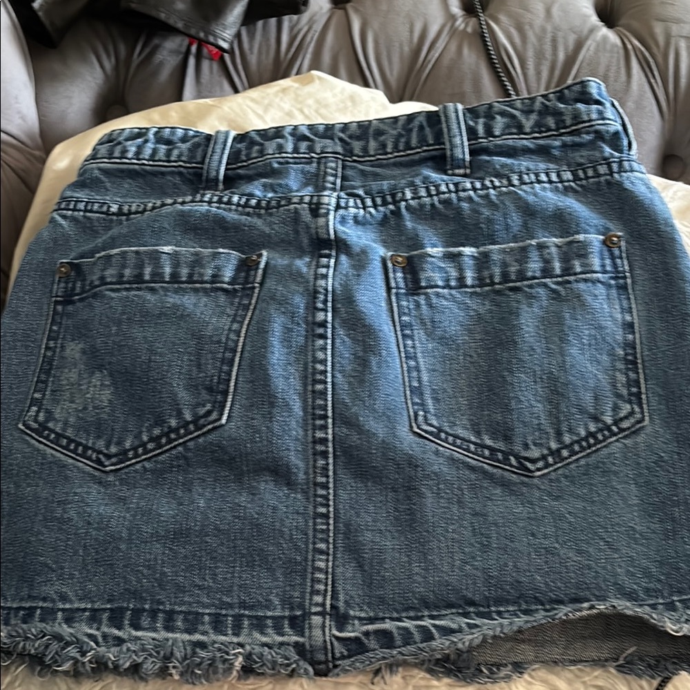Free People Blue Denim Mini Skirt - Picture 2 of 4